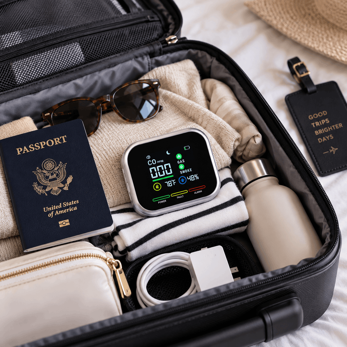 Travier™ AirCheck — Travel Safety Monitor